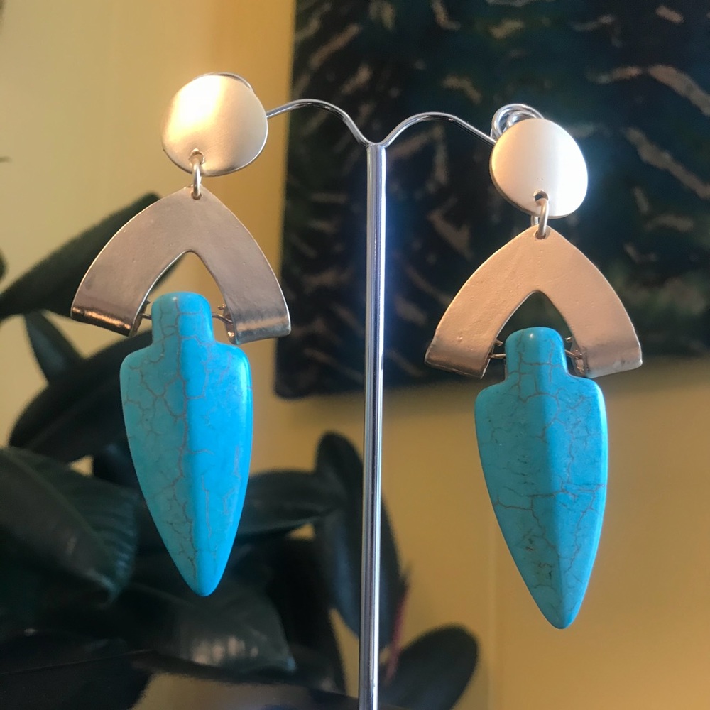 Semi precious turquoise earrings